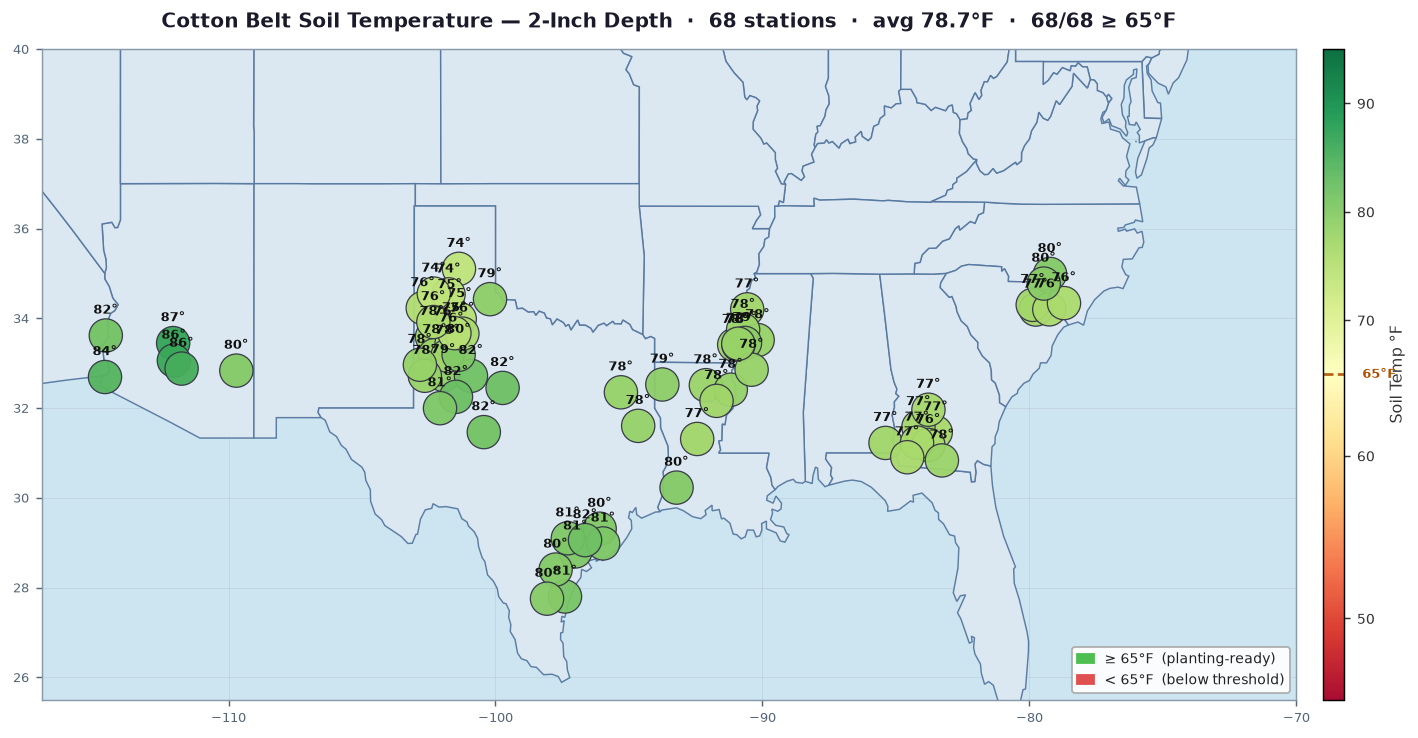 Soil Temp — 2 Inch (68 Stations)